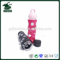 Custom design glass water bottle with silicone sleeve